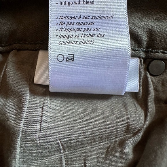 Paige Horton Ankle Skinny Jean Coated Denim In Olive Size 29 - Picture 10 of 11